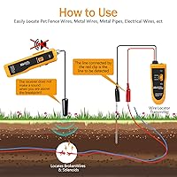Vista 5 de Localizador de cables subterráneos F02, trazador de cables con auriculares, probador de cables para cables de valla de perros, cables de control