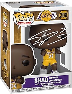Shaquille O'Neal Shaq #208 2000 WCF Celebration Facsimile Signed Reprint Laser Autographed Funko POP! Basketball NBA: Los Angeles Lakers Figurine with Protector Case