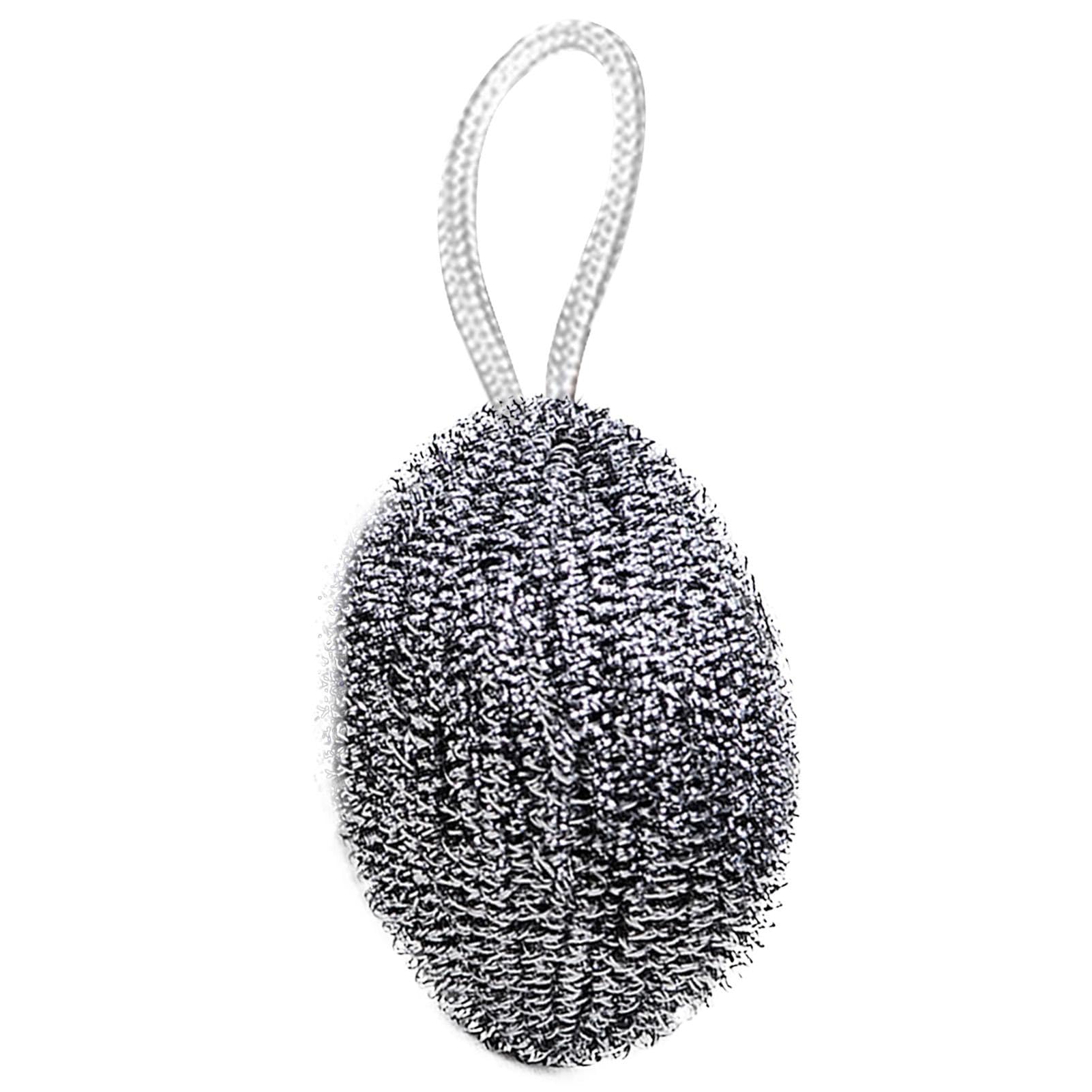 Metal Sponge, Lanyard Wire Balls, Melons Shape Steel Wire Ball, Stainless Steel Scourer with Lanyard, Metal Scouring Pads, Dish Cleaner Scrubber, Reusable Washing Up Sponge