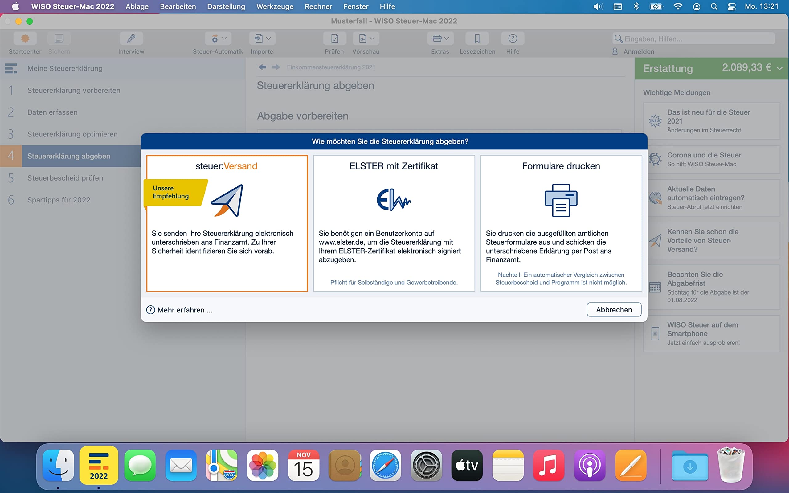 WISO Steuer-Mac 2022 (für Steuerjahr 2021 | Mac | Digitaler Download