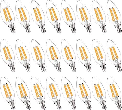 Miniatura 10 de FLSNT Bombillas LED regulables de 5000 K para candelabros equivalentes a 60 W, bombillas LED E12, 550 LM, 90+ CRI alto, paquete de 12