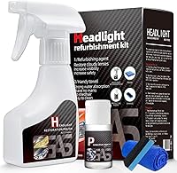 TIEDXIOY Headlight Restoration Kit with Ceramic Coating - Restore Foggy Yellow Oxidized Headlights, Remove Haze, Long-Lasting Clarity 180ml