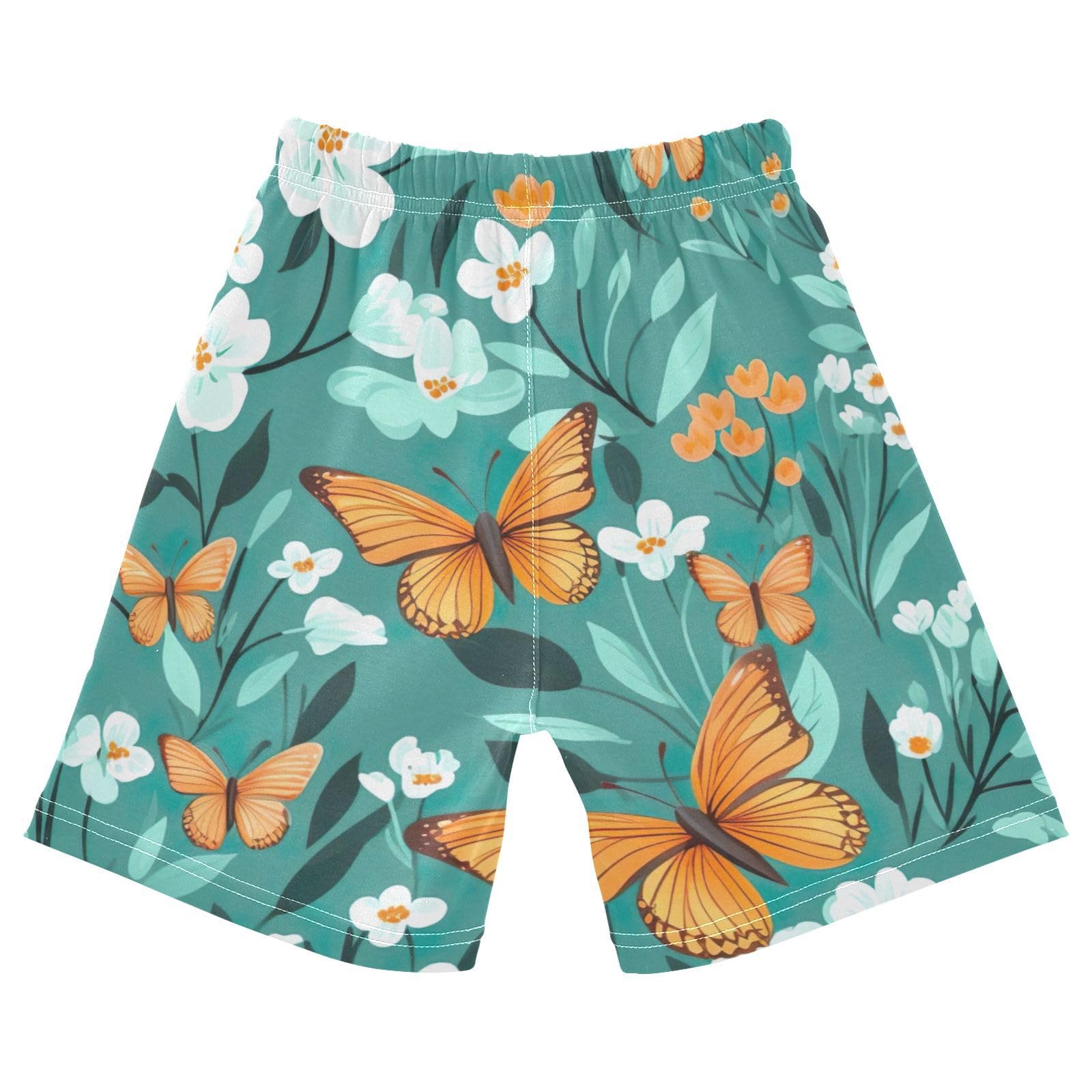 innewgogo Flowers Butterfly Toddler Baby Boy Girl Cotton Pull-On Shorts Elastic Waist Kids Pants Athletic Casual Shorts 3T Multi