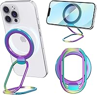 Vista 8 de MINDSKY Soporte magnético de doble cara para teléfono celular, soporte de agarre compatible con fundas Magsafe Series iPhone 12, 13, 14, 15