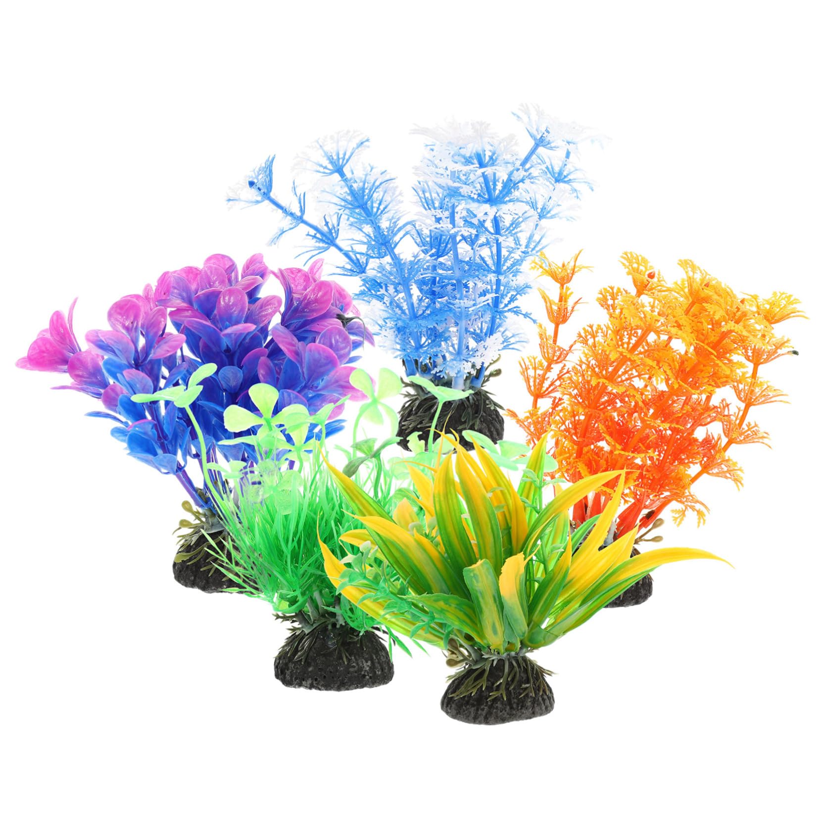 Yardwe 5 Set Decorazioni per Piante D'acquario Decorazioni per Acquari Pianta Fontana Pescare Piante Acquatiche Artificiali Decorative Ornamento di Piante Acquatiche Plastica 5 Pezzi*5