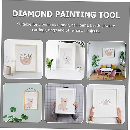 Miniatura 7 de KJHBV Herramientas de bricolaje, 1 juego de caja de almacenamiento de plástico, caja organizadora de dijes de uñas, juego de uñas, contenedor de