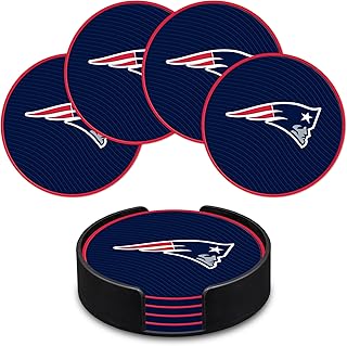 Rico Industries NFL Football New England Patriots Classic Favorites: PVC Coaster Set (4-Pack)