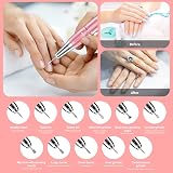 Professional Rechargeable 35000 rpm Nail Drill, Portable Electric Nail Drill E file Electric Nail File for Acrylic, Gel Nails, Manicure Pedicure Polishing Shape Tools with 11Pcs Nail Drill Bits
