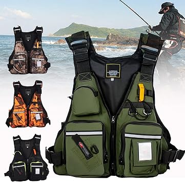 Fly Fishing Vest Pack, Men and Women Adjustable Outdoor Fishing Vest with Multi-Pockets for Kayaking Snorkel Watersports