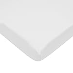 TL Care 100% Natural Cotton Fitted Mini Crib Sheet 38 x 24 - Soft & Breathable Small Nesting Portable Crib Sheet, Fits Pack N Play Mattresses, White, for Boys & Girls
