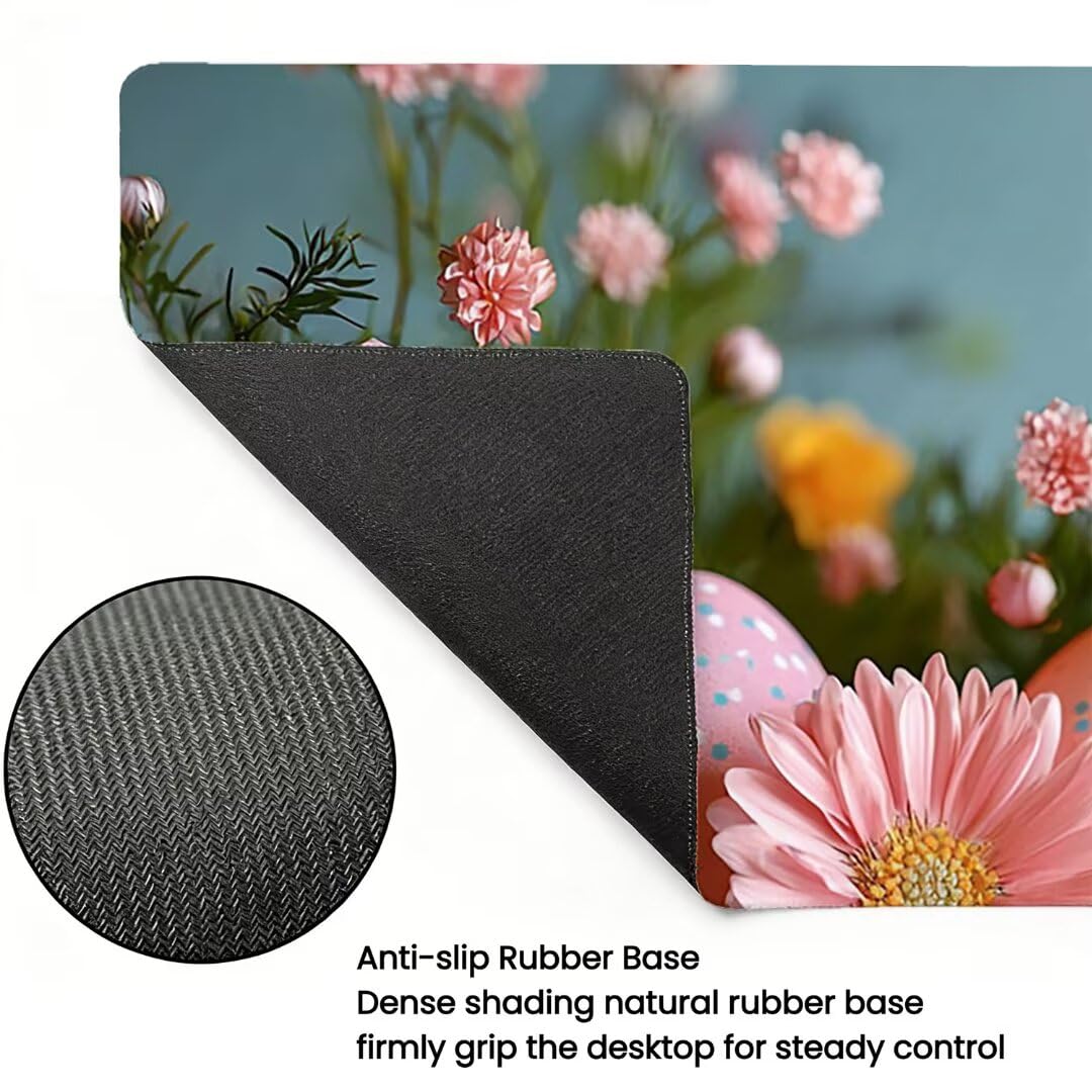 Podkładka pod mysz XXL Flower - 1400x600x3mm - Duża mata na biurko z przeszytymi krawędziami Wodoodporna antypoślizgowa do komputera, laptopa poprawia precyzję i szybkość. -36532