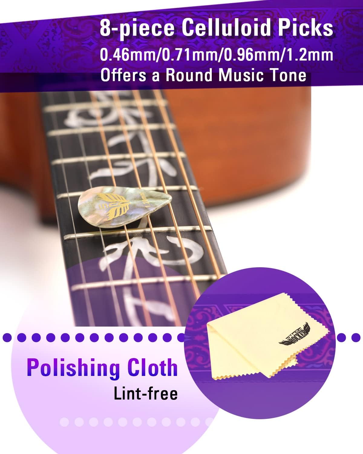 Stage Rocker Guitar Accessories Gift Box for Acoustic and Electric Guitars, 5-in-1 Essential Gift