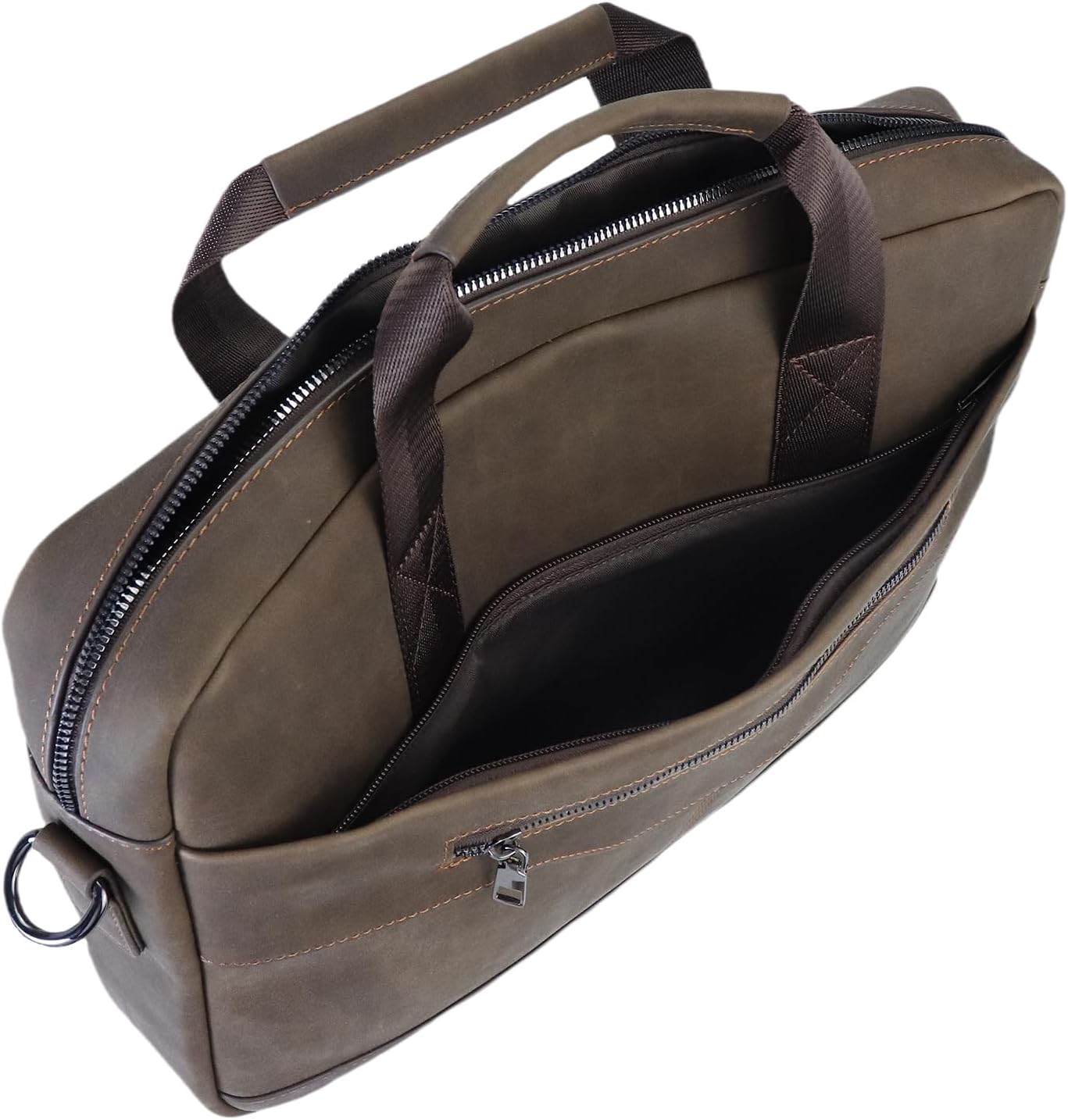 14" Roomy/15.6" Compact Laptop Messenger Bag for Men, Vintage Faux Leather Briefcase - Crossbody Business Travel Satchel - Image 6