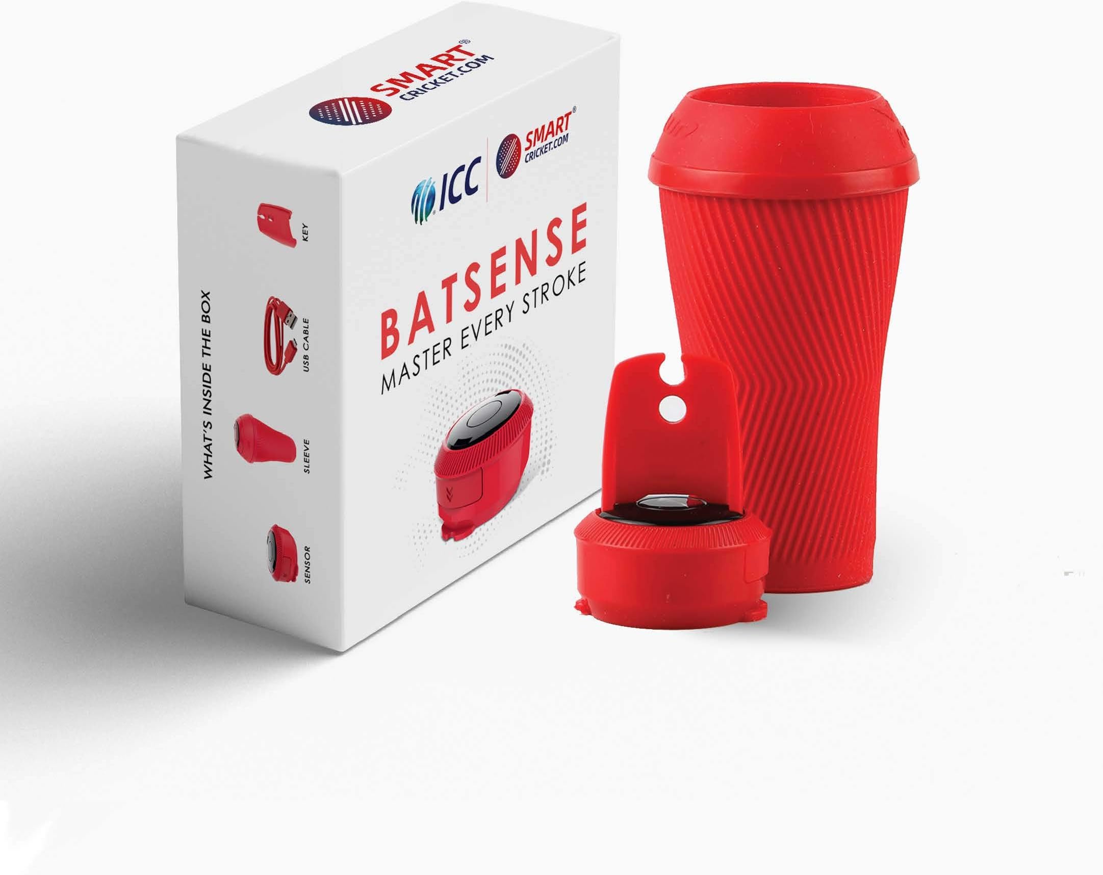 SmartCricket.com | Bat Sense | Make Your BAT Smart | Cricket BAT Sensor | Cricket First Smart Wearable Gear | SMART BAT | BAT Sensor (Red)