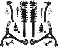 Vista 410 de Detroit Axle - Kit de puntales delanteros para Ford 2000-2004 Focus 2 puntales con muelle helicoidal 2 brazos de control inferiores con rótulas 2001