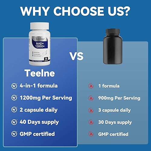 Miniatura 3 de Suplemento NAD de 1200 mg con resveratrol y quercetina y PQQ, suplemento NAD+ de alta pureza para mujeres y hombres, apoya la salud celular y el