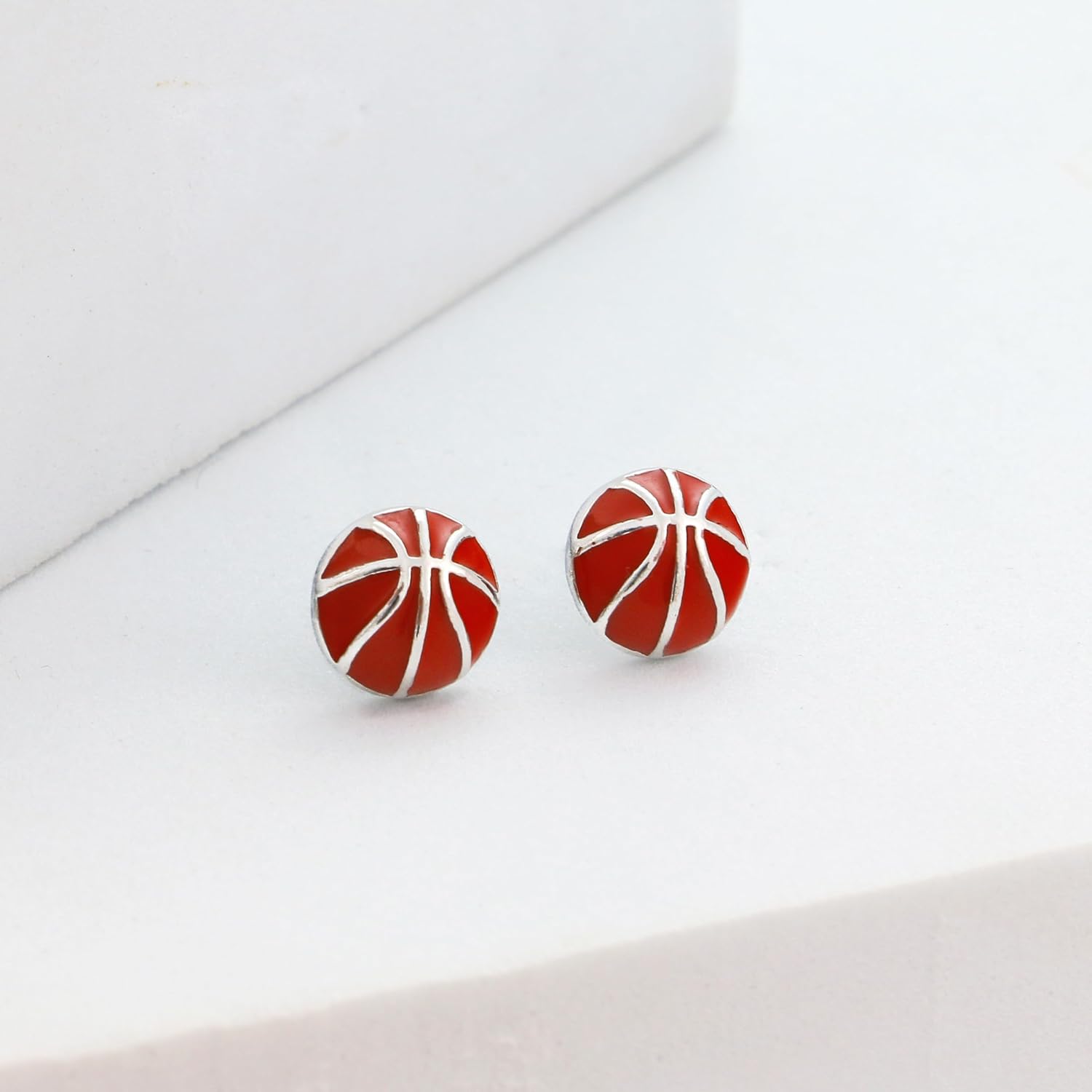 SmileBelle Sterling Silver Sports Earrings, Hypoallergenic Easter Basket Stuffers Soccer Basketball Softball Baseball Earrings for Women as Senior Night Gifts, Fans Lovers Sport Mom Accessories