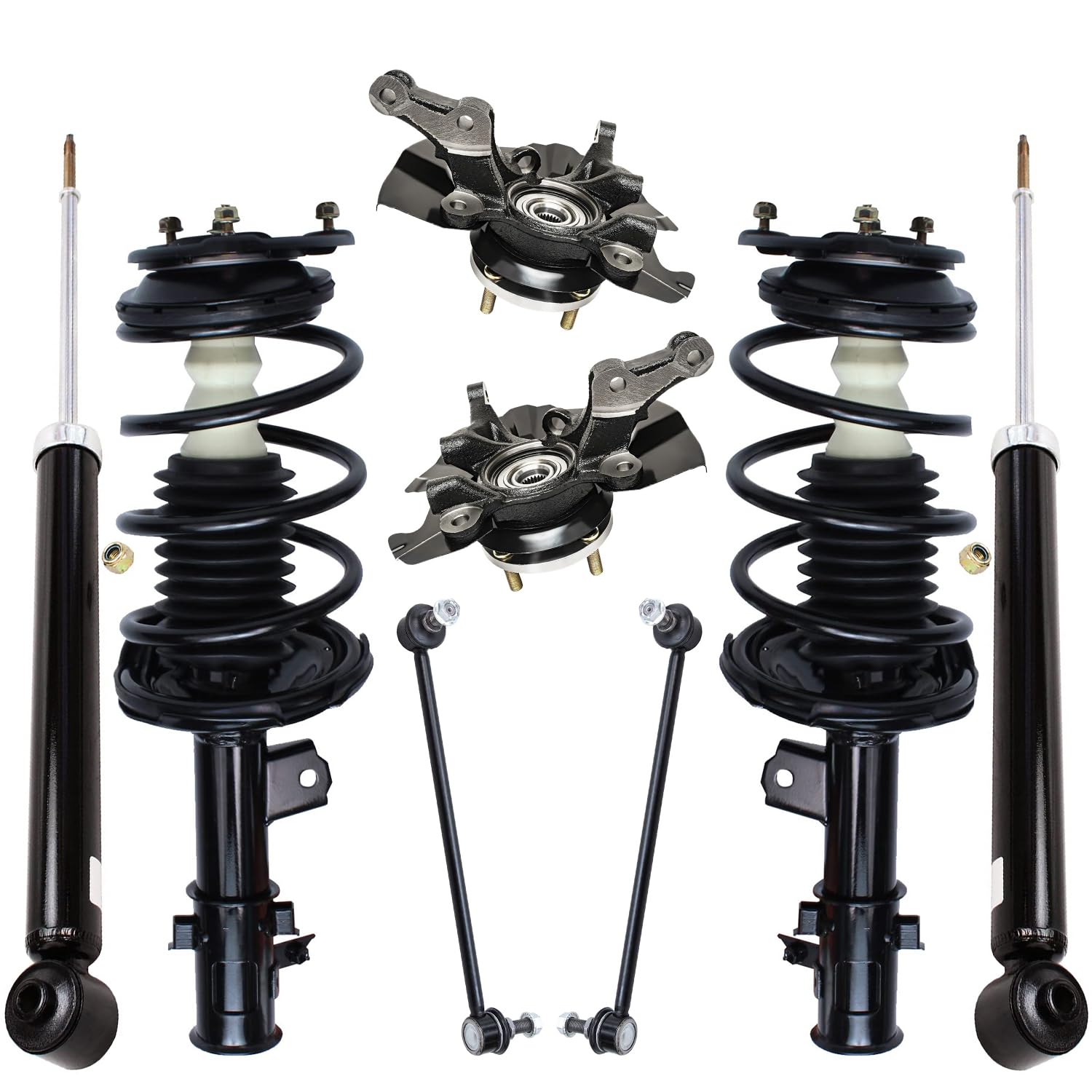 Detroit Axle 4-Piece Complete Strut & Shock Set For 2012-2014 Hyundai Sonata & 2012-2015 Kia Optima (Gas)