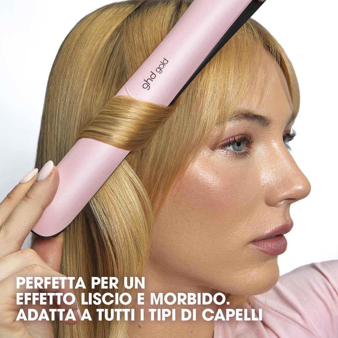 ghd Gold Edizione limitata - Piastra per capelli Rosa Sorbetto con pochette e tappetino termoresistente in abbinata - (Spina EU)