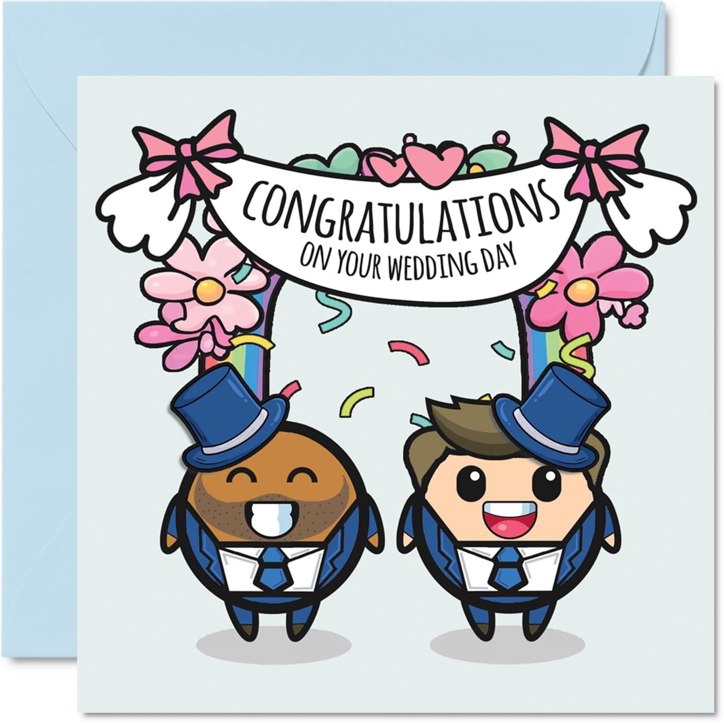 LGBT Wedding Cards for Couples - Congratulations on your Wedding Day - Newlywed Gifts, Congrats Well Done Card, 145mm Marriage Greeting Cards for Fiance Fiancee