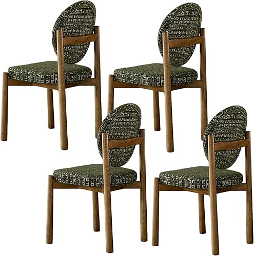 Miniatura 30 de Juego de sillas de comedor de 1/2/4, sillas de comedor de madera, sillas de comedor tapizadas retro, con cojín de tela/felpa, silla de cocina para