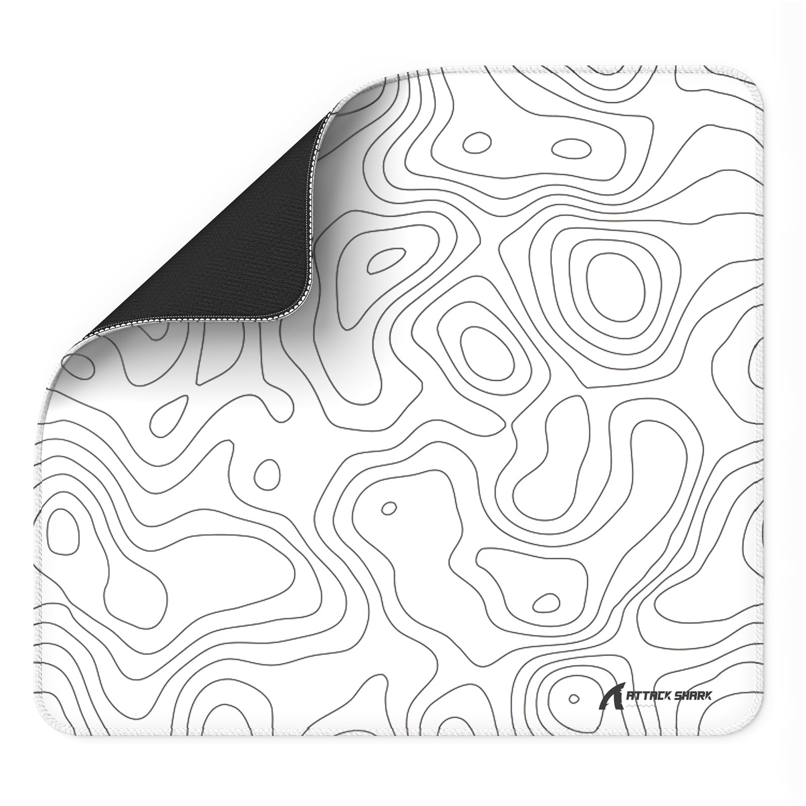 ATTACK SHARK CM02 Gaming Mouse Pad for Esports Speed Large Mouse mats for Desk Waterproof Surface Stitched Edges and Anti-Slip Rubber Base Size L Laminate 17.72” x 15.75” x 0.16” White