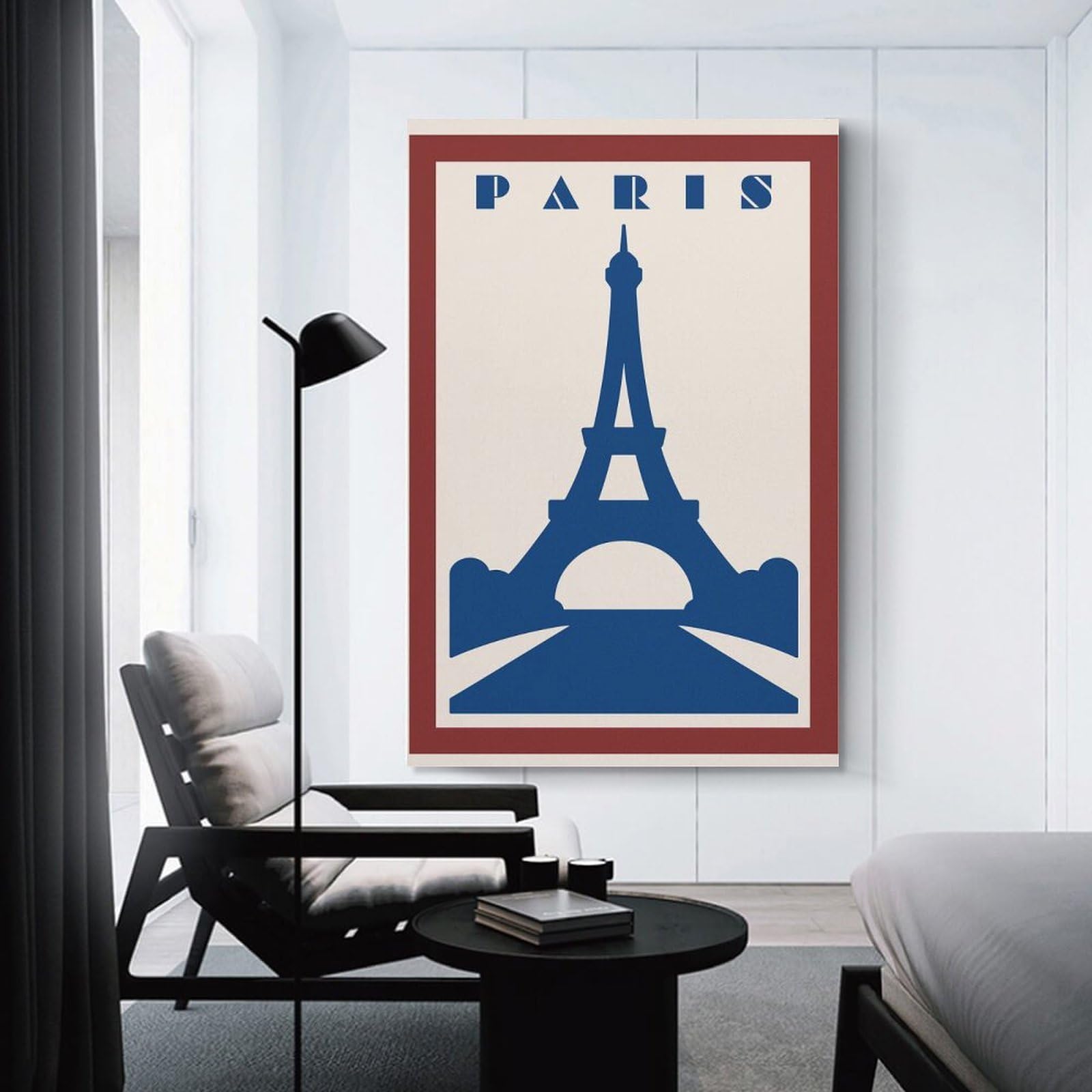 Junmoney Unframe-Style-21 Paris Eiffel Tower Vintage Canvas Wall Decor 24X36inch(60X90cm), For Workspace Walls, Study Corners Or Bedrooms, Decorative Artwork For Productive Spaces