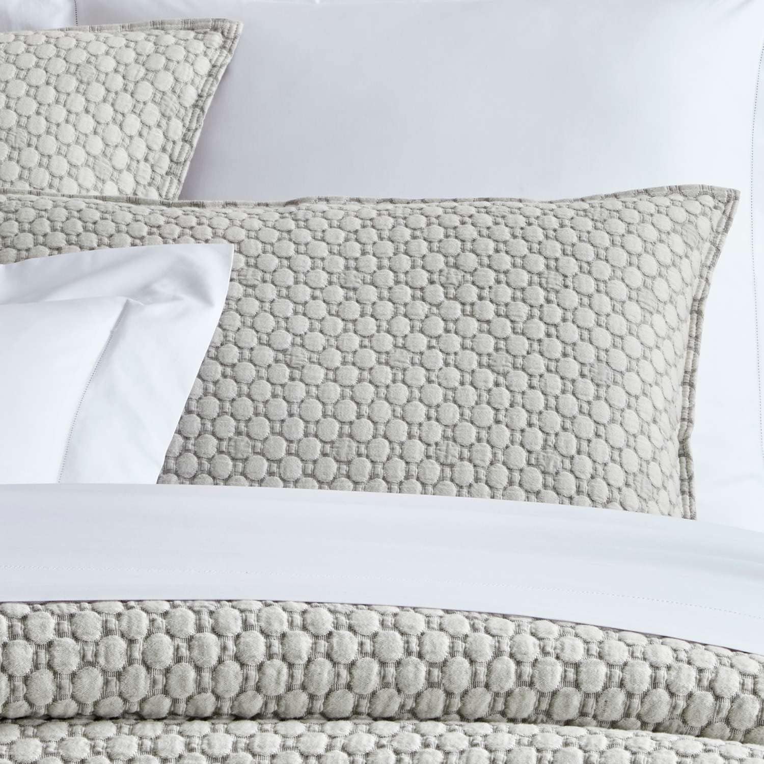 Pine Cone Hill Lodi Black/White Matelasse Pillow Sham, Dutch Euro Size, Black/White Solid Pattern