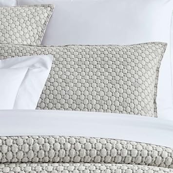 Lodi Silver Solid Cotton Matelasse Sham, Standard