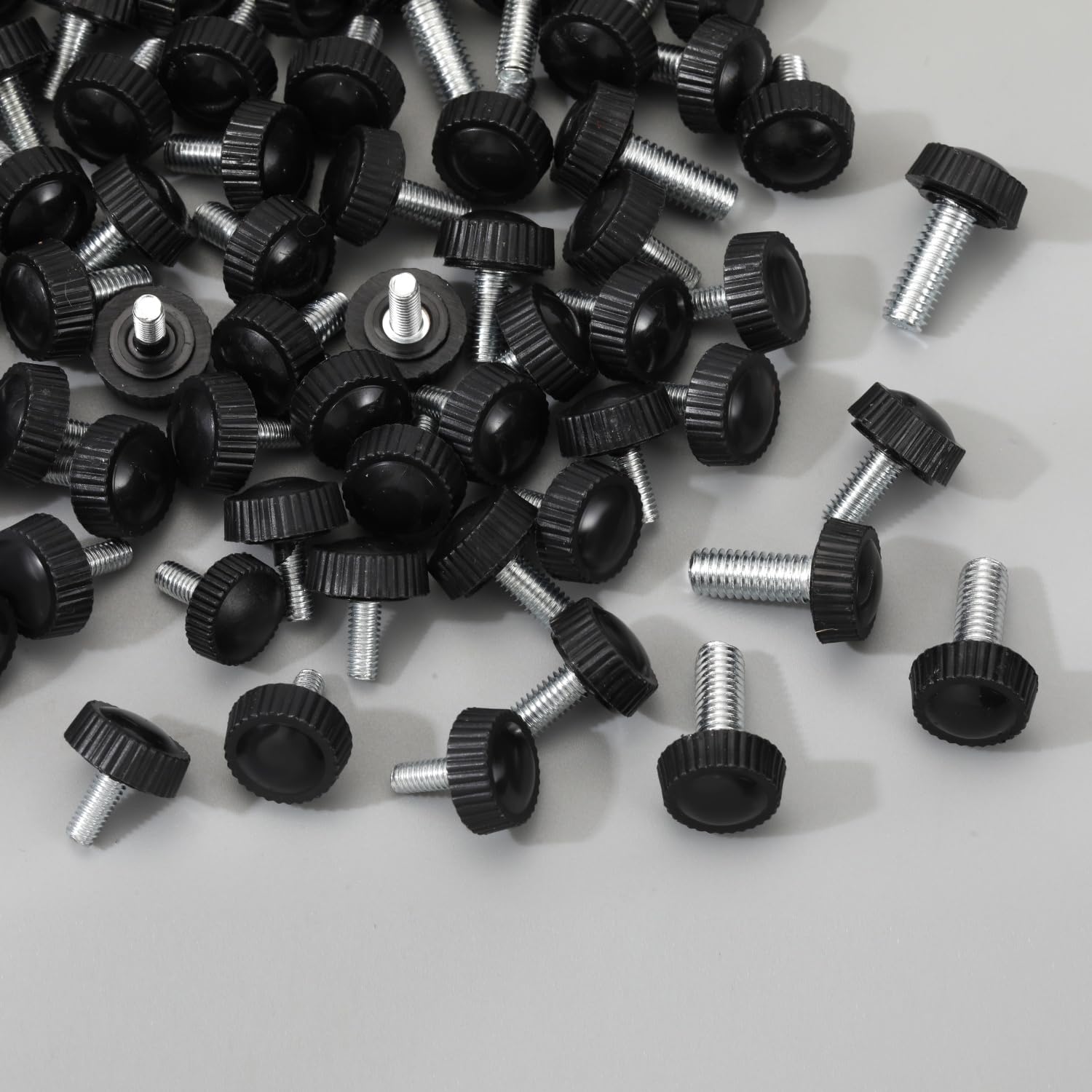30PCS 3 Size Threaded Knurled Thumb Screws, Monitor Screws Vesa Screws Carbon Steel Clamping Knobs Grip Thumb Screw Mounting Thumb Screw(M4、M5、M6)