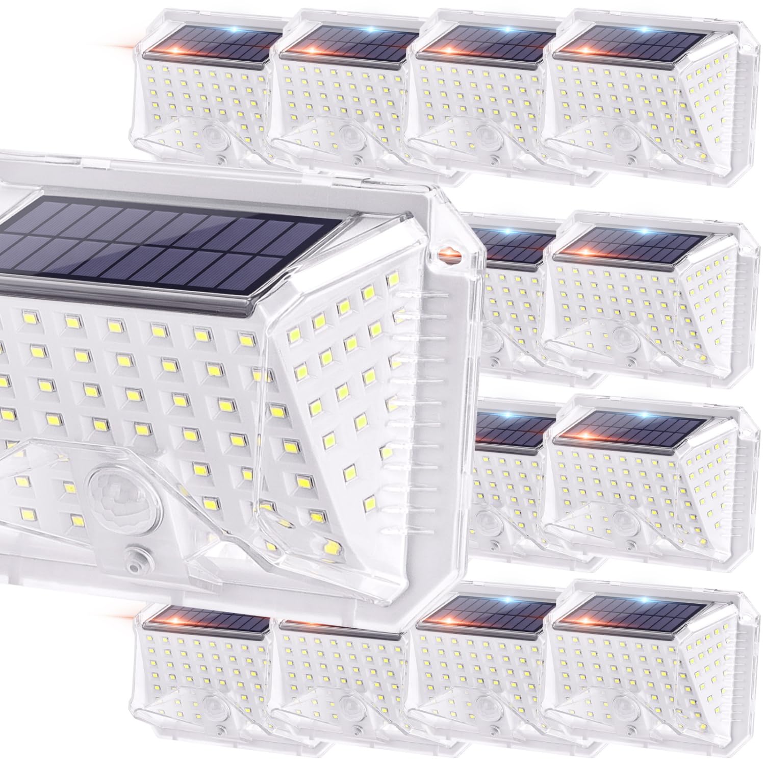 Aigostar Luz Solar Exterior,Luces LED Solares Exteriores【16 Pack / 3 Modos】con Sensor de Movimiento,270º Impermeable IP65 para Jardín Camino Entrada Garaje Patio