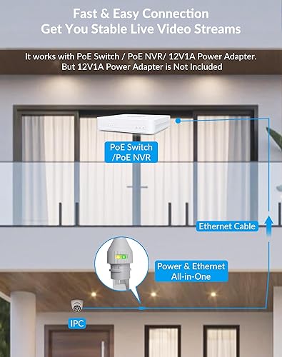 Miniatura 7 de FOSCAM Cámaras IP POE de seguridad 4K 8MP, T8EP UltraHD Cámara de seguridad de vigilancia para el hogar al aire libre con audio bidireccional,
