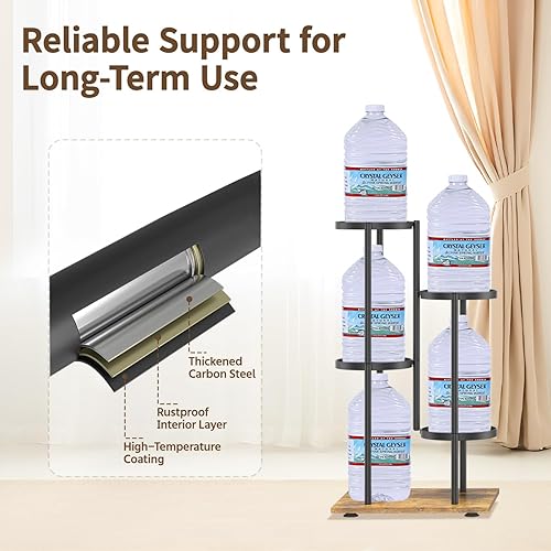 Miniatura 3 de LASZOLA Soporte para plantas negro de 4 niveles para interiores, soporte resistente de metal para macetas, soporte para flores, organizador moderno