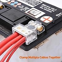 Vista 11 de Conectores de batería de coche resistentes, 0/2/4/6/8/10 AWG, terminales de batería múltiples de poste superior (oro+oro)