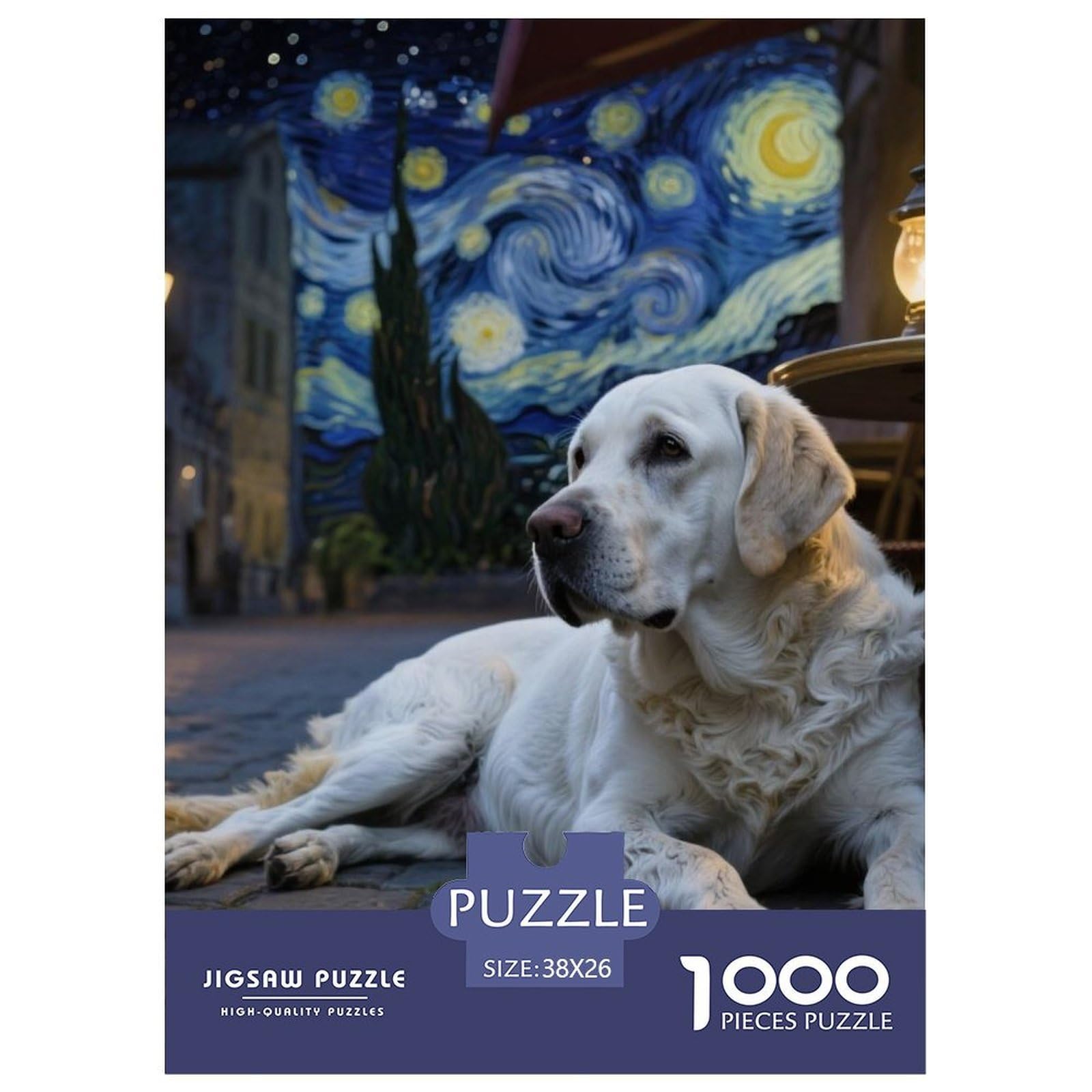 Golden Retriever 1000 Puzzles Adults Puzzle Adults Puzzle Puzzle Game Animal Difficult Impossible Challenge High Difficulty 38x26cm/1000pcs — image 1