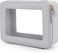 Vista 38 de Aveniee Bolsa organizadora de maquillaje transparente, bolsa de aseo de viaje, estuche cosmético para mujeres, bolsa portátil de maquillaje