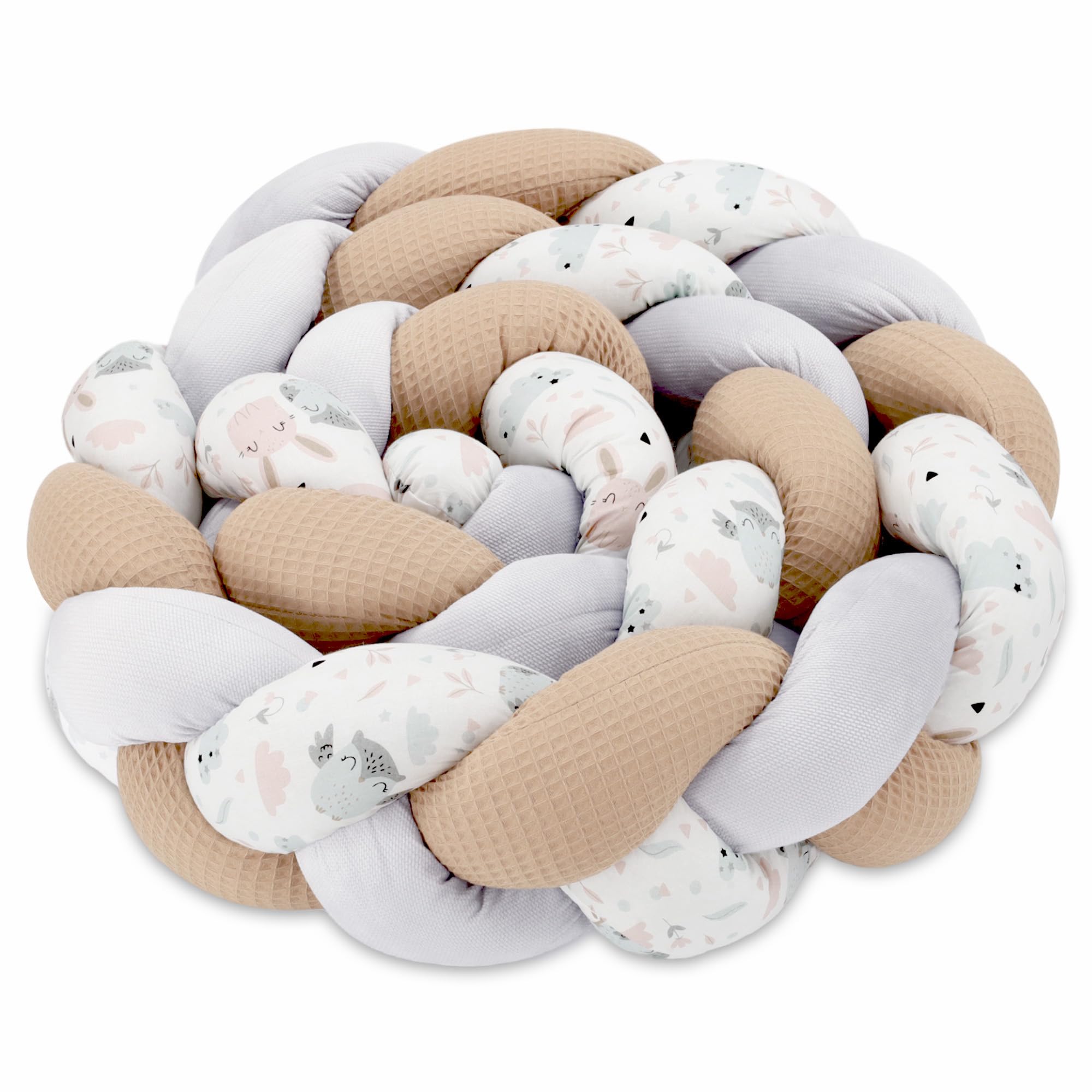 Totsy Baby Cuscino decorazione per bambini 200 cm - soffice cuscino decorativo camera dei bambini cuscino per bambini intrecciato Velluto di cotone Gufi Ombra B