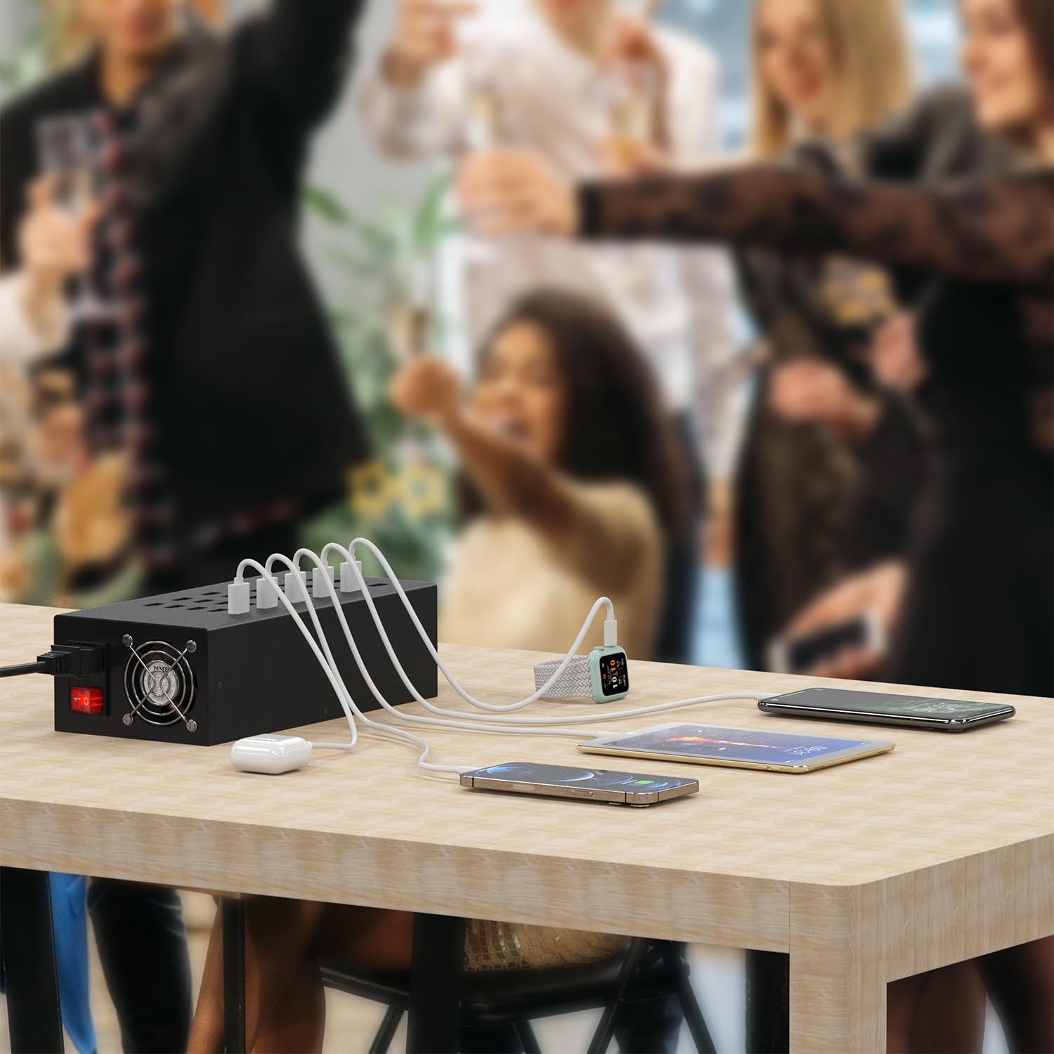 Station de Charge USB, Skazeke 40Ports 300W/60A concentrateur de Charge de Bureau,Sortie de Protection Multiple 5V/1.5A,Charge pour appareils Apple, Smartphones
