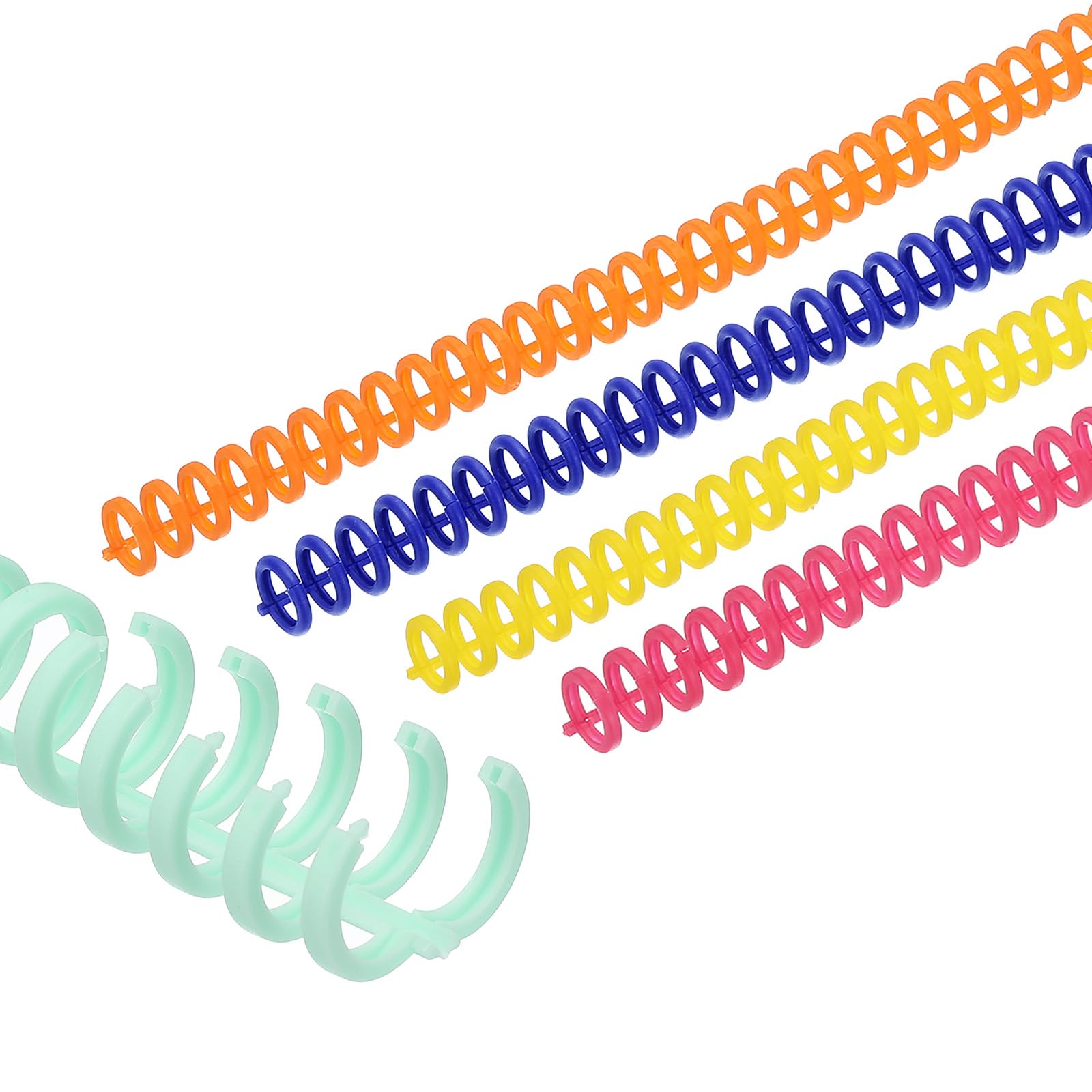 PATIKIL 12mm(1/2") Plastic Spiral Binding Coils, 1 Set Binding Spirals 85 Sheet Capacity 3:1 Pitch Binding Spirals for Binding Paper Sheets, Multicolor