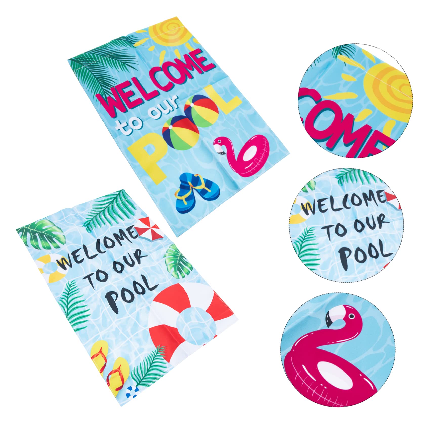 TOYANDONA 5 Sätze Gartenfahne Willkommensflagge Sommer-pool-gartenflagge Outdoor- Außenflagge Dekorationen Für Den Außenbereich Pool-flaggen-dekore Polyestertuch Bunt 2 Stücke * 5