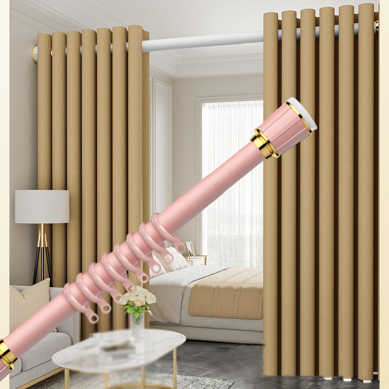 WQPMNYG Adjustable Telescopic Shower RodExtendable Tension Rod for Doors & Outdoor Use No Drilling Fits 2.63.5mVersatile Solution for Home & Travel
