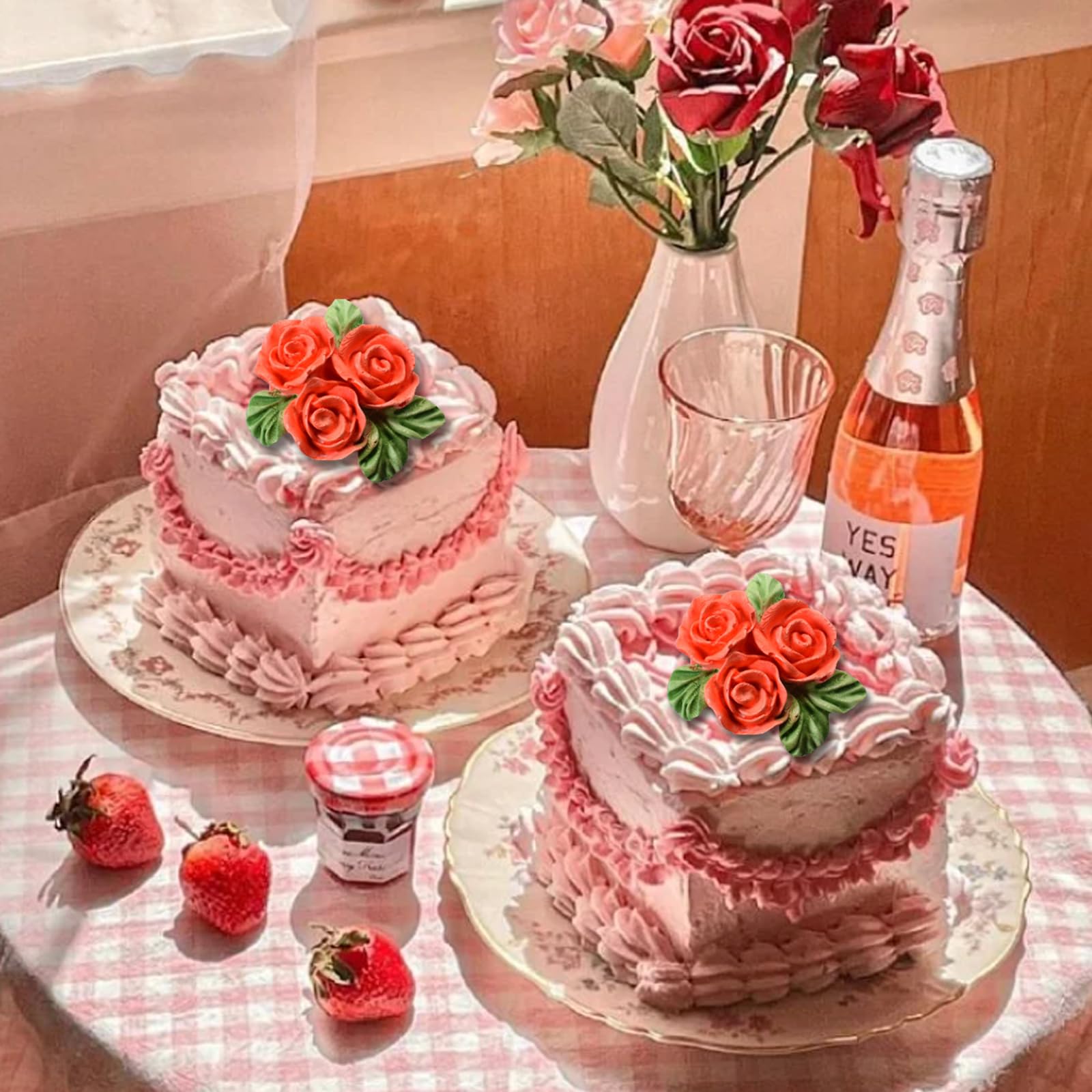 Molde de silicona con 6 cavidades para decoración de pasteles, para bodas, día de San Valentín, fiesta de cumpleaños, aniversario, cupcakes, chocolate, galletas, gelatina, pasta de flores, jabón