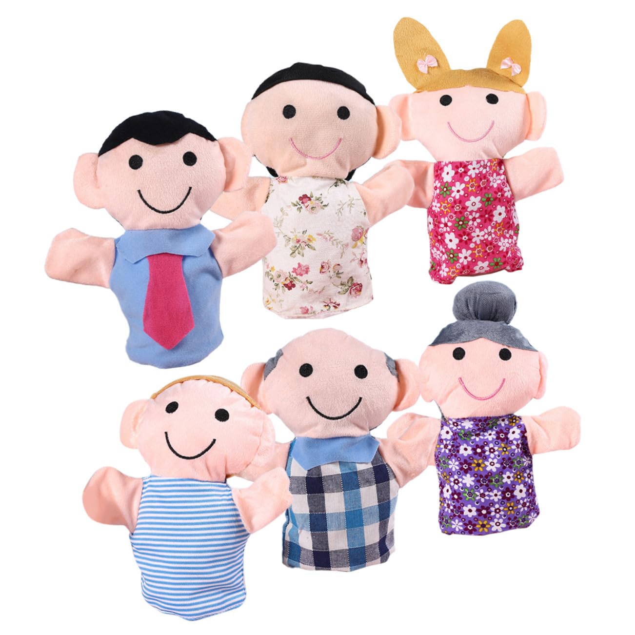 Pupazzo a Mano per Bambini 6 Pezzi in Peluche e Pp Cotton | Gioco da Racconti, Uso Interno ed Esterno, Design Adorabile, Formato Portatile