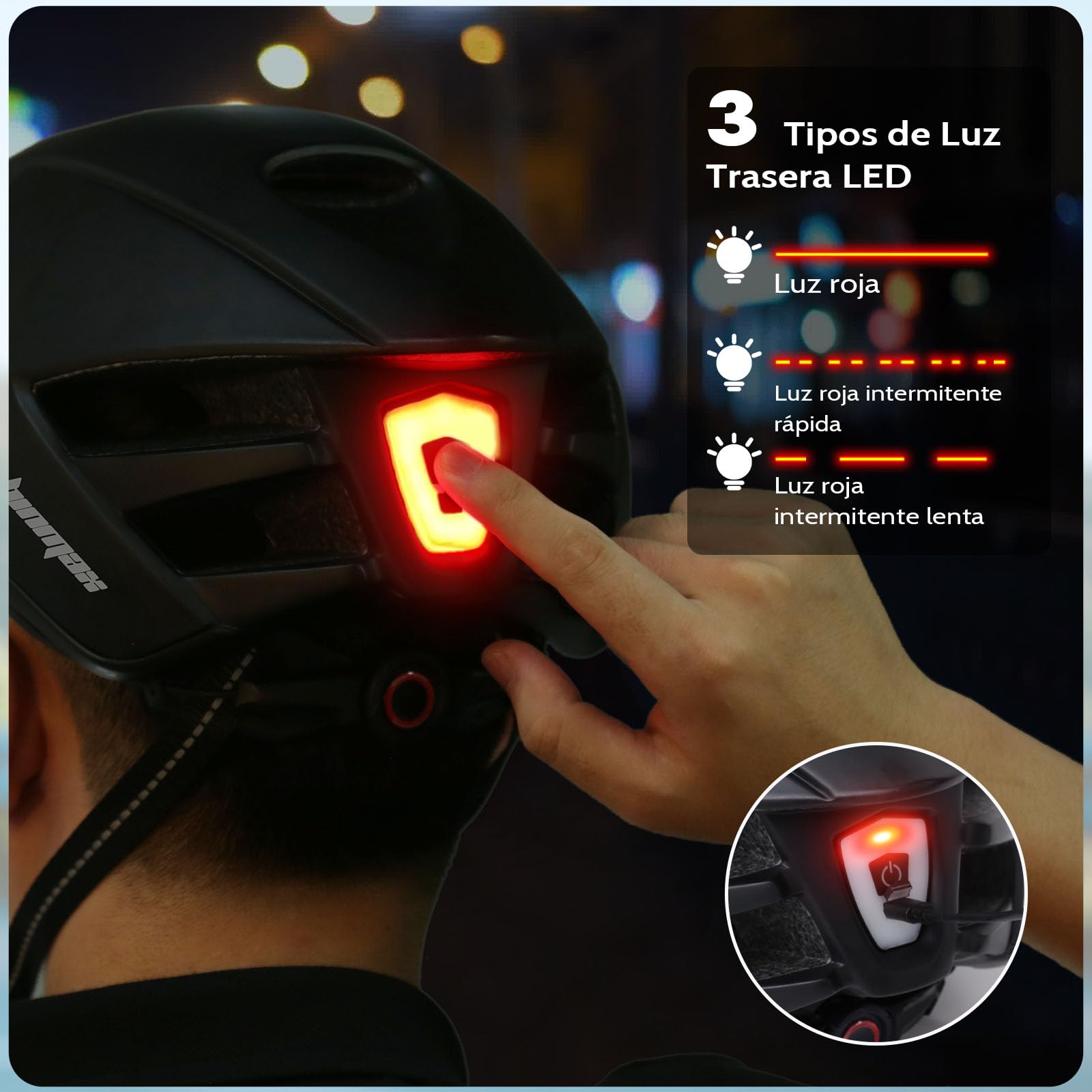Shinmax Casco Bicicleta Adulto con Visera Magnética Casco MTB con Luz LED Recargable & Cuerda de Seguridad Reflectante Casco Bici Hombre Mujer Casco Bicicleta Montaña Ciclismo Carretera Tamaño 57-62CM
