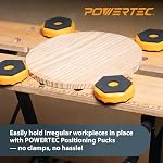 POWERTEC Bench Dog Puck - Fits 3/4" Dog Hole on Work Bench & T Track, Ideal for Sanding, Routing, Finishing & Painting, T Track Accessories - 4PK (71820)