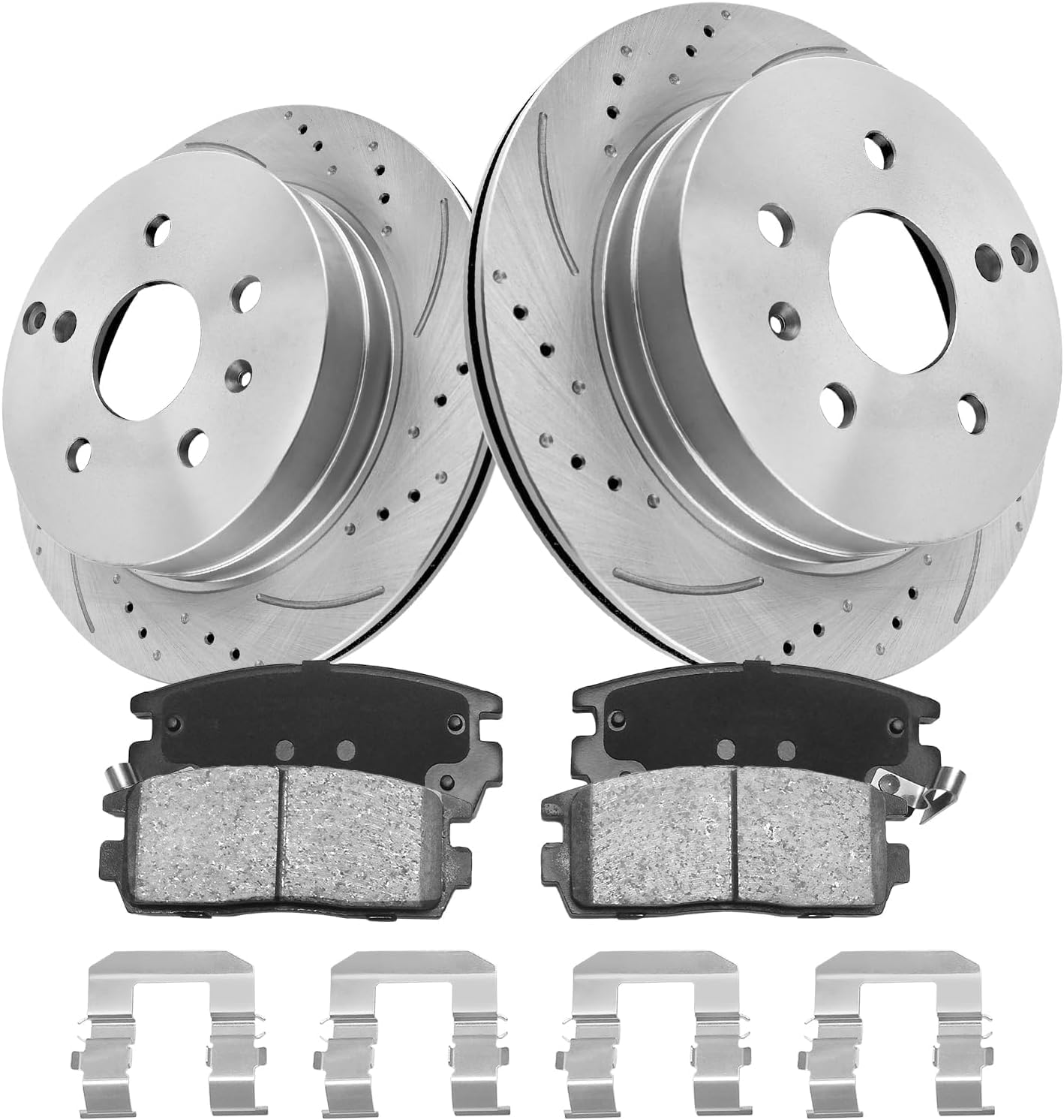 Anpulsero Brake Pads And Rotors Kit Front Compatible with 2010-2017 Chevrolet Equinox, 13-15 Malibu, 321mm(12.6in) Front Rotor FOR 3.6L OR 17 IN Wheels, Geomet Automotive Replacement Brake Kits