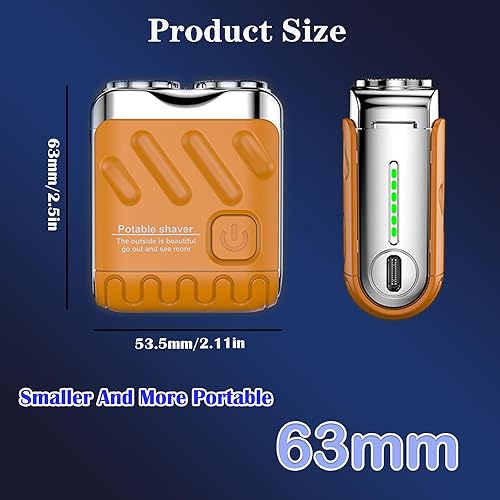 Miniatura 6 de R-12 - Afeitadora eléctrica de equipaje, mini afeitadora para hombres, afeitadora de barba y diseño de maleta portátil, mini maquinilla de afeitar