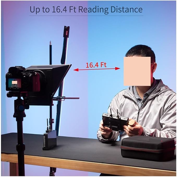 Teleprompter portátil de 8 pulgadas para smartphone y tablet miniatura 3