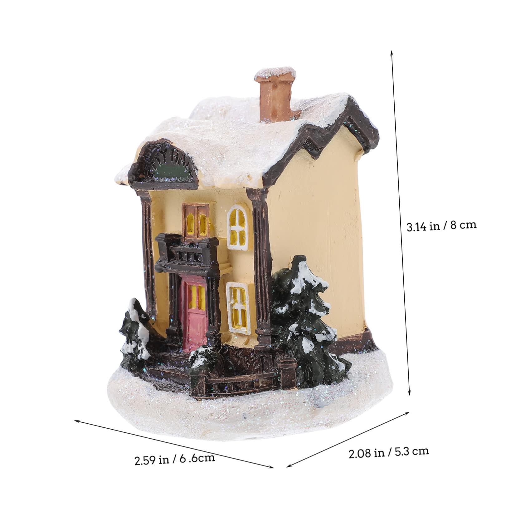 Cabilock Micro House Decor Christmas Mini House Ornament Resin Decor for Christmas Festival