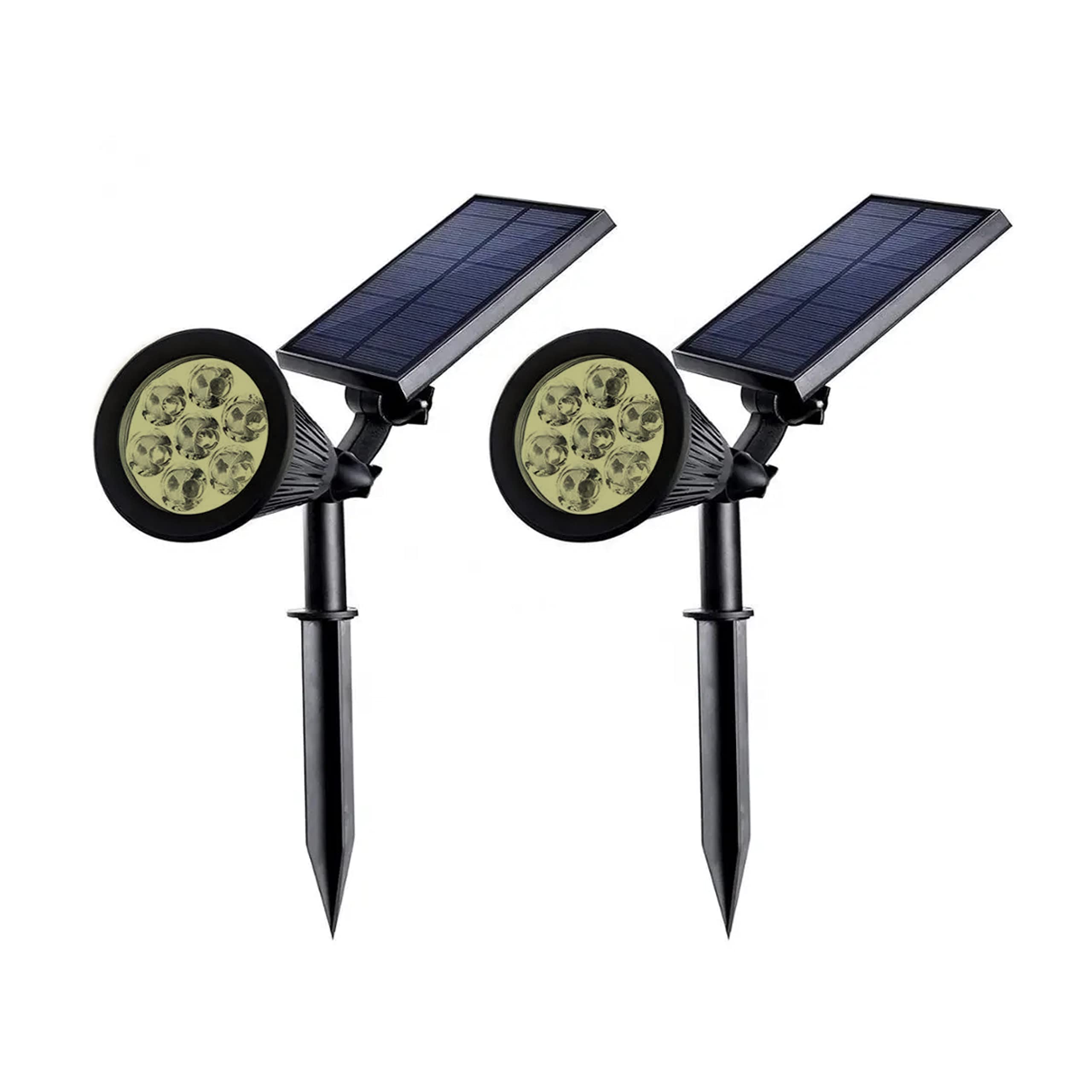 NEXT LIFEPremium Quality Solar Spotlight/Garden light, 7 LED Adjustable Solar Landscape Lighting, Waterproof Wall Light Solar Lights Outdoor with Auto On/Off for Garden Decorations (Warm, 2 pack)